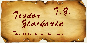 Tiodor Zlatković vizit kartica